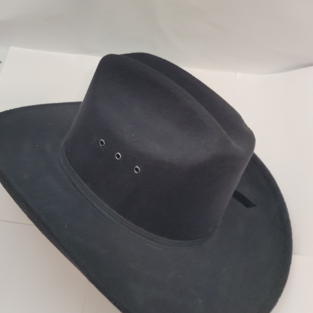 Western Express Cowboy Hat Black Felt Louise Mandrell Signed Autograph 6 7/8